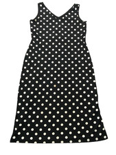 Lauren Ralph Lauren Dress Womens Extra Large Navy Polka Dot Cocktail Stretch