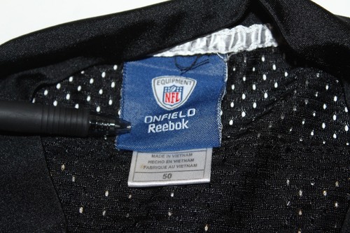 REEBOK AUTHENTIC STEELERS TROY POLAMALU SIZE 50 BLACK/YELLOW STITCHED JERSEY - Picture 2 of 14