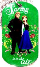 Disney Frozen Dog Tag Necklace Kristoff Anna Princess Collectible Chain Cute 17