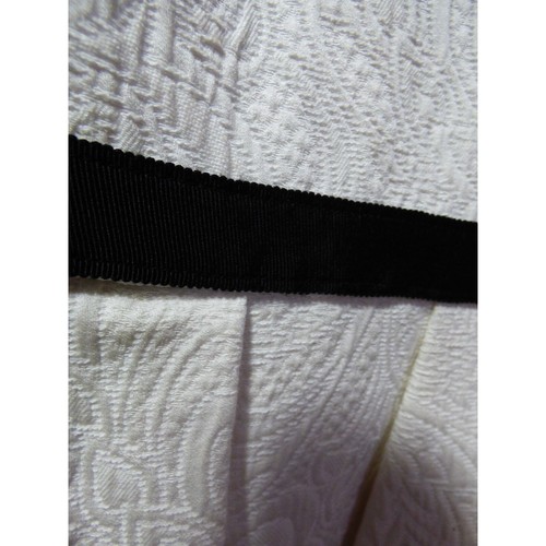$295 Erin Fetherston Ivory Brocade Black Grosgrain Fit & Flare Dress 8 NEW E598 - Picture 10 of 15
