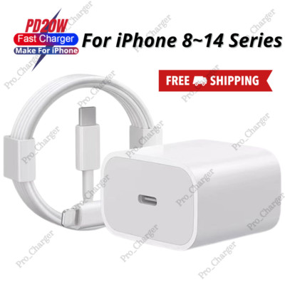 20W USB C Fast Charger Cord Adapter Block Cube For iPhone 14 13 12 11 X XS XR 8