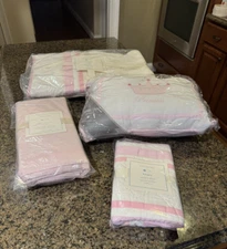 Pottery Barn Baby OUTLET Pink and White Crib Set - NWT