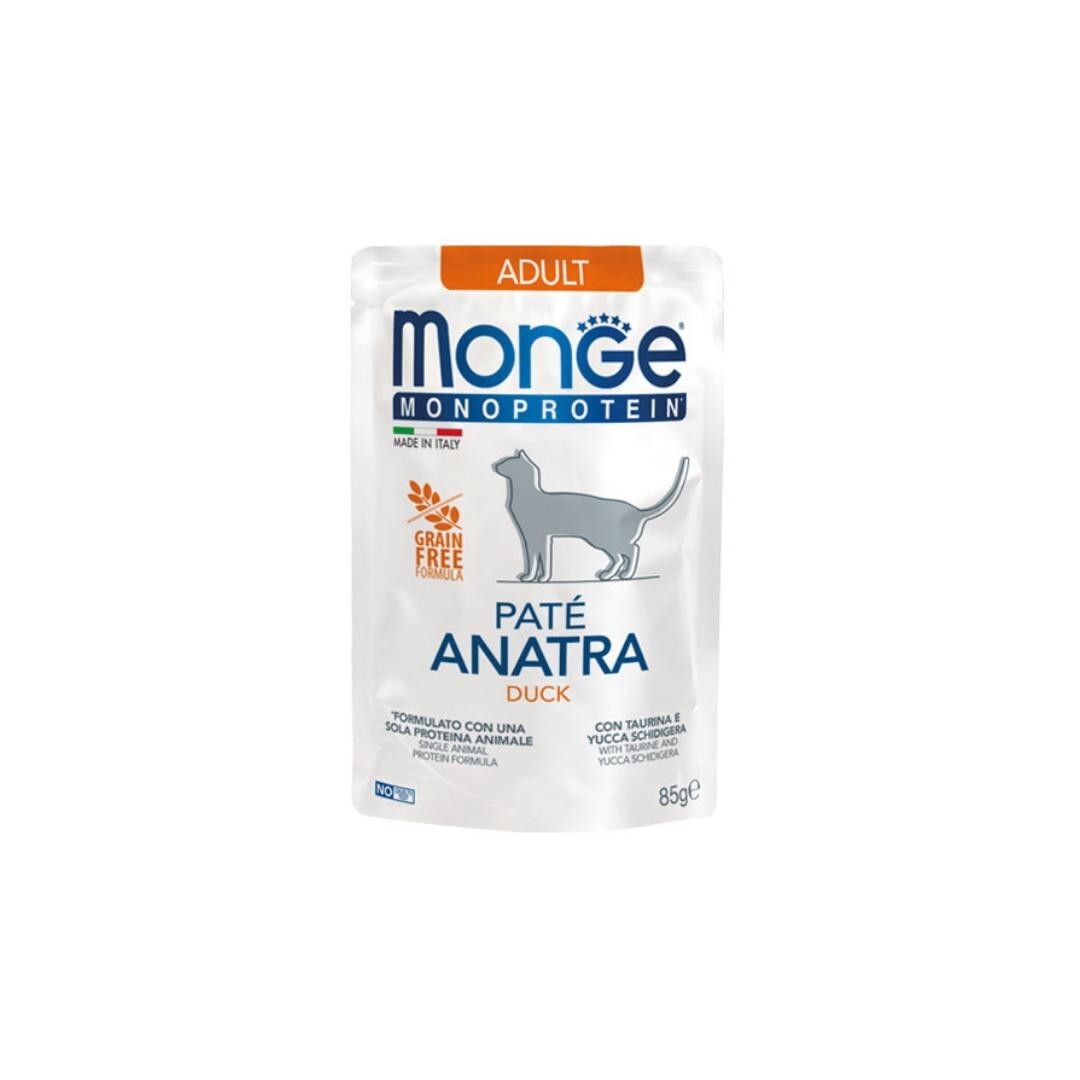 Monge Monoprotein Anatra 12 Bustine 85g | Gourmet Cat Food Senza Grain