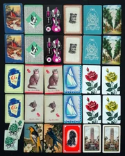 SINGLE SWAP PLAYING CARDS Vintage Lot RAILROAD Advertising SAILBOAT Dog CAT