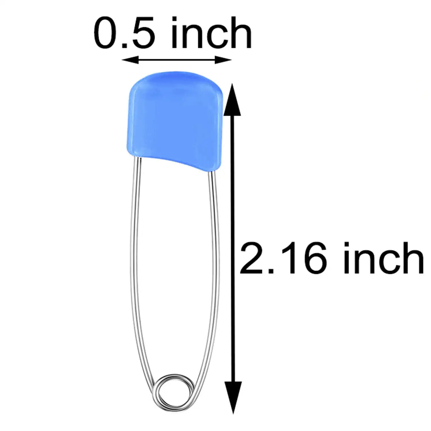 60 Pcs 2 Inch Plastic Baby Safety Pins, Nappy Pins, Plastic Head Safety