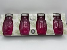 4 Crofton Drink Mason Jars with Lids & Straws Iridescent Pink Flamingo Sippers