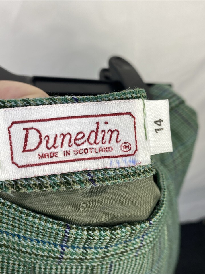Vintage Dunedin Tweed Wool Skirt In Green UK 14 eBay