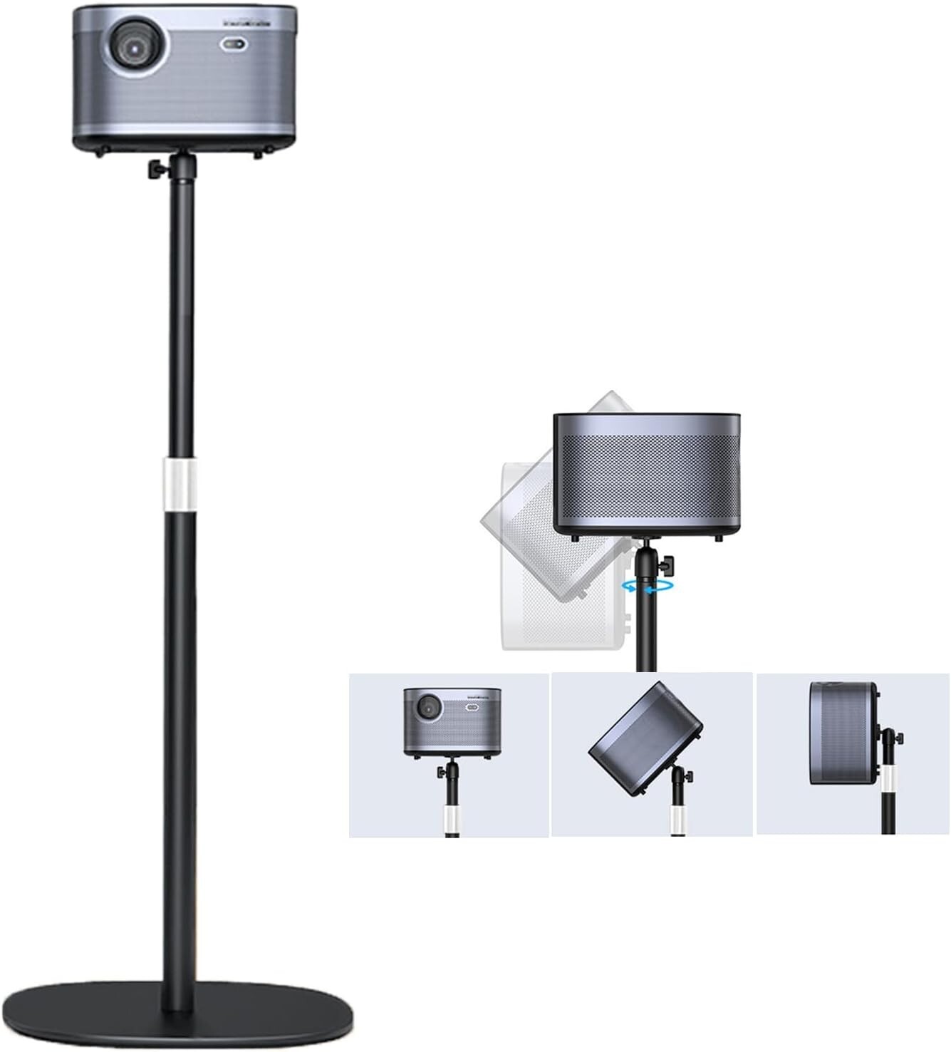 Premium Projector Stand with Anti-slip Base – Adjustable Height & Rotatable Head
