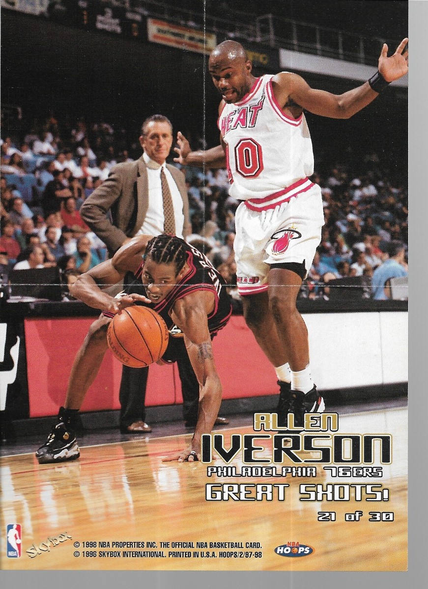 1998 NBA HOOPS BASKETBALL GREAT SHOTS ALLEN IVERSON (5X7) #21 | eBay