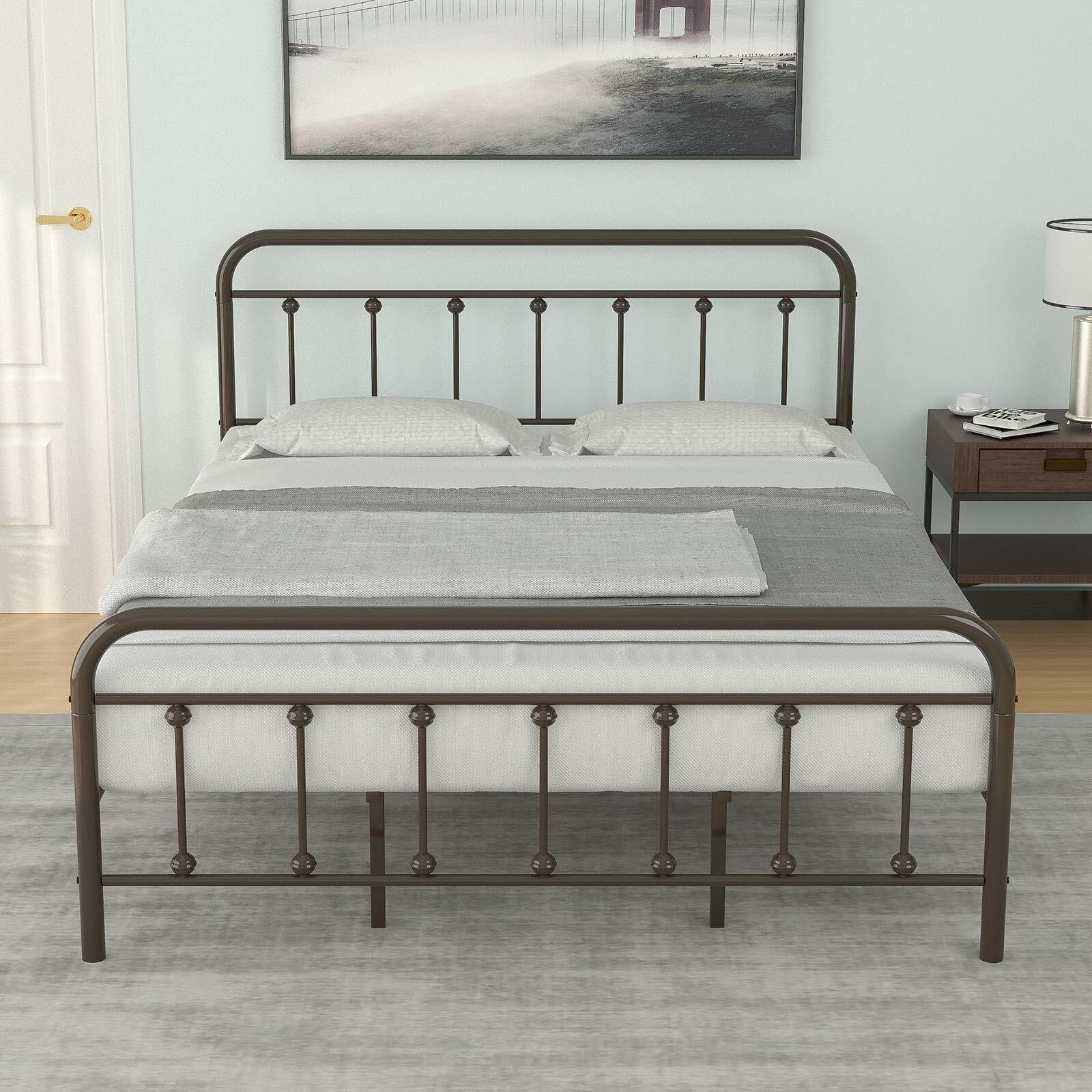Platform Bed And Headboard On Hairpin Legs California King Size Minimal Design N For Sale Online Ebay