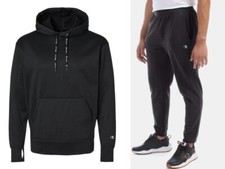 Champion Sport Men's Jogging Suit with Top and Bottom Fleece Black Retro Stylish