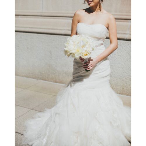 $7500 VERA WANG Gemma Silk Organza Wedding Gown Ivory Blizzard 