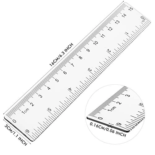 Westcott Rulers, 6/15 cm Flexible Inch/Metric Ruler- Bulk Packed