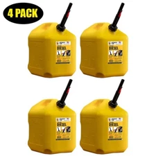 MIDWEST CAN 8610 5 GALLON DIESEL CAN QUICK FLOW PORTABLE FUEL CONTAINER - 4 PACK
