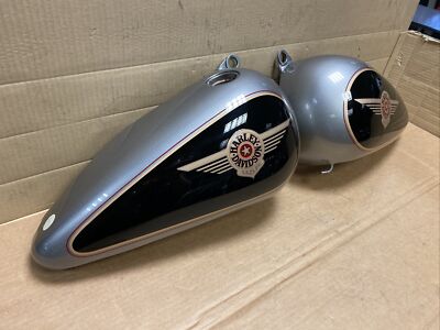 Harley Davidson Fat Boy FLSTF 96/97 Fuel Tank Set Platinum Silver