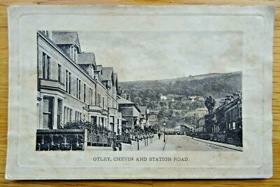 Alte Postkarte - Otley, Chevin und Station Road Yorkshire - siehe Anmerkungen