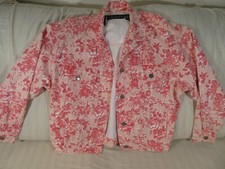 Vintage Chaus Sport Denim Jacket with Pink Fl...