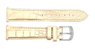 18mm Michele Womens Beige Genuine Alligator Leather Watch  display picture 3
