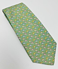 NWT Vineyard Vines Sea Creatures on Green Background Made in USA 100% Silk