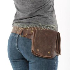 Adjustable Leather Utility Belt Pocket Women Vintage Hip Bag Waist Pack
