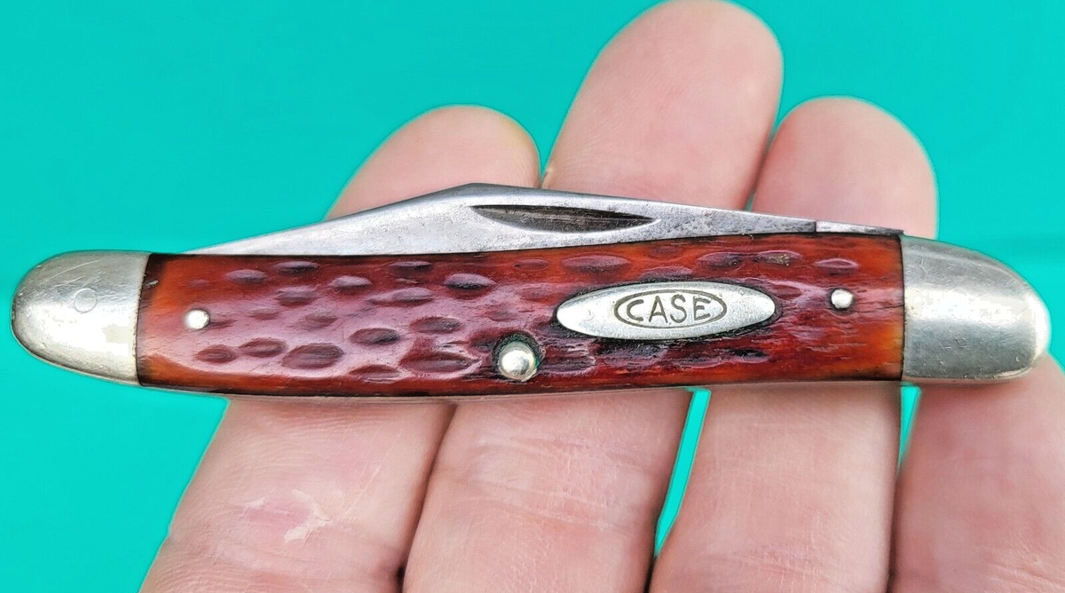 Case XX Pocket Knife 2 Blade 62087 Vintage 1940-64 Jigged Red Stag