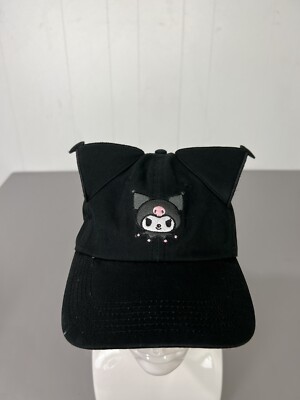 Sanrio Kuromi Hat Baseball Cap Adjustable Strapback Ears Black Embroidered Logo