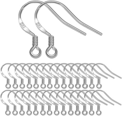925 Silver Hypoallergenic Earring Hooks with Pearls - 50 DIY Accessories