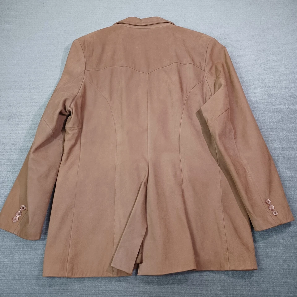 复古 Scully 麂皮绒夹克外套男式 44 棕色麂皮绒西部运动外套  — 第 2/4 张图片