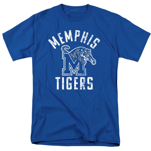 University of Memphis Adult T-Shirt Tigers Logo, Royal Blue, S-5XL