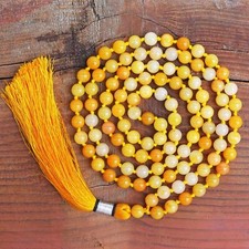 Balance Necklace, Yellow Aventurine Mala, Solar Plexus Chakra Necklace