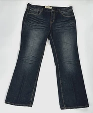 Ecko Unltd Jeans Mens 38 Dark Denim Bootcut Whisker Distressed Grunge Punk 40x32