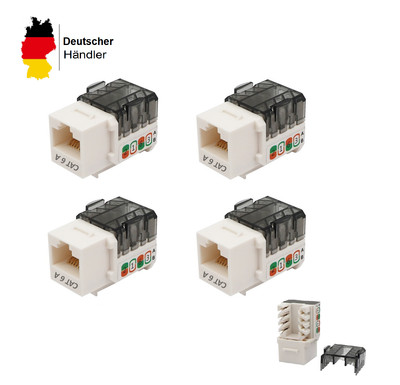 Keystone RJ45 Jack Modul Cat.6a  werkzeuglos Netzwerk  Buchse LAN Steckverbinde