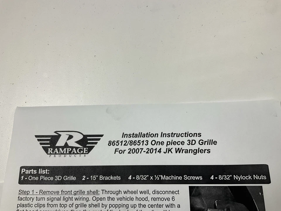 Rampage 86513 inserção de grade de malha 3D para Jeep Wrangler JK 2007-2018 - Imagem 4 de 4