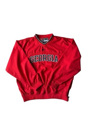 Vintage Nike Georgia Warm Up Top Herren Medium Rot Basketball