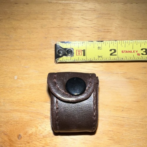 Metal Folding Magnifier Loupe Silver 2 Inch with Brown Leather Case