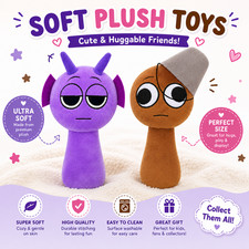 2pc New Sprunki Game Plush Toys 9In Soft Stuffed Cartoon Pillow for Kids as Gift