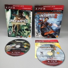 Uncharted Drake's Fortune & 2 Among Thieves Playstation 3 Cardboard Sleeves PS3