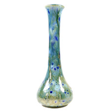 Arts Crafts Porcelain Vase Peacock design 16cm Circa 1900s