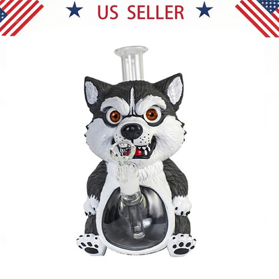 #ad Husky 9#x27;#x27; Glass Bong and Water pipes Tobacco Smoking Bubbler Hookah w 14mm bowl $35.02