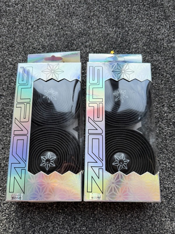 2 X SUPACAZ SUPER STICKY KUSH SINGLE COLOUR BAR TAPE IN BLACK BT-01 NEW