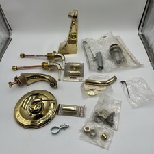 Delta Faucet Parts Lot Brass Gold Finish Mixed Components As-Is Untested