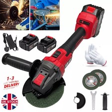 Cordless Angle Grinder Brushless with 2 Battery 48V & 2x Disc & Charger & Case .