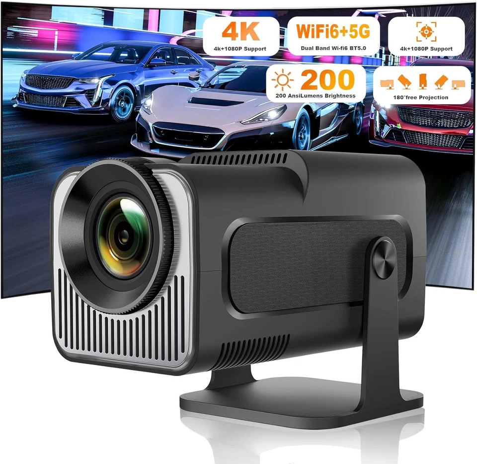 Mini Projector HY320 Portable Projector Support 4K 1080P with Dual-Band WIFI6 5G - Image 4 of 4