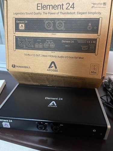 Apogee Element 24 Thunderbolt Audio Interface Black Recording Box Music Sound - Picture 1 of 12