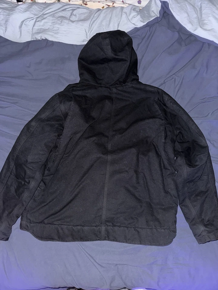 Abrigo de lona Sherpa negro con capucha Carhartt excelente estado talla XL para hombre Foto 2 de 4