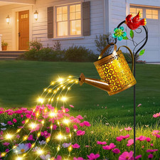 Solar Garden Lights Outdoor Decor, Cardinal Watering Can Lantern Waterproof | Ca