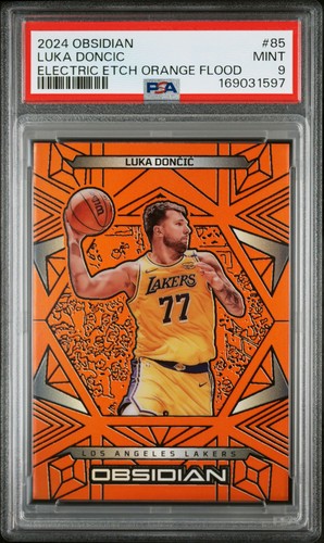 🔥PSA 9 2024 Obsidian Luka Doncic #85 Electric Etch Orange Flood /125 POP/9