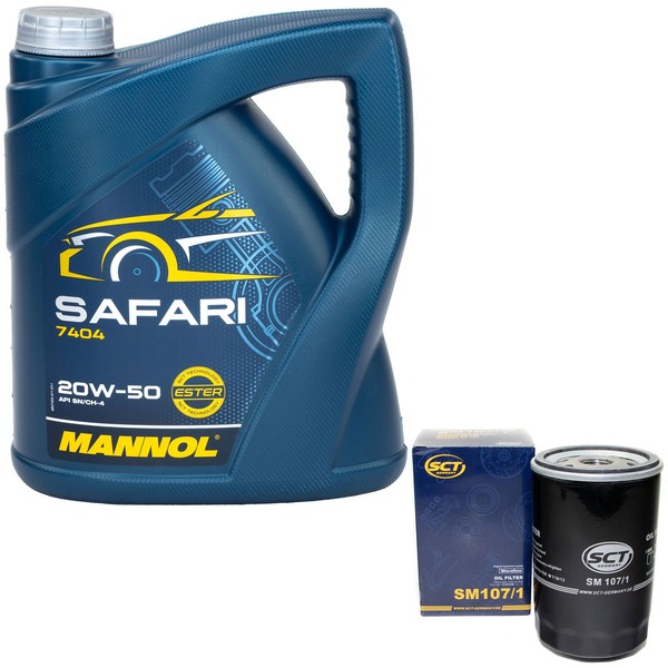 MotoröL Set 20W-50 5 Liter + ÖLfilter SM 107/1 FüR Mercedes 190 124 T-Model S124-image