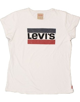 Levi's Mädchen Grafik T-Shirt Oberteil 15-16 Jahre weiß Baumwolle BI18