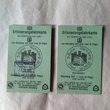 Erinnerungsfahrkarte, S1 Nürnberg, 1987